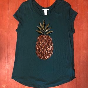 H&M Tops - Sequin Pineapple shirt H&M Tops - Sequin Pineapple shirt